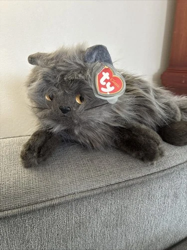 TY Classic Beanie Babies - Smokey Persian Grey Cat Plush / Soft Toy Vintage Rare