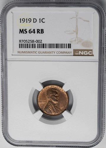 1919-D Lincoln Cent 1c MS64 RB NGC 950810-3