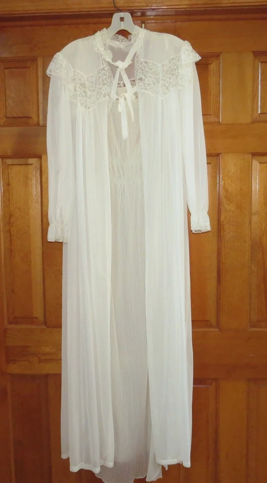 Juego de Negligee y Bata Vintage Años 50 Sheer Peignoir Talla 36 Foto 3 de 4