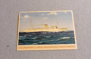 Postkarte WK2 T.D. "Helgoland" HAPAG Seebäderdienst Hamburg