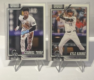 2026 Tops Series 1 Kyle Karros RC #334 and Ezequiel Tovar #136 Colorado Rockies