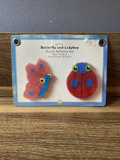 Childrens Kids Child Bike Accessory EZ-Snap-on Reflector Set Butterfly Ladybug