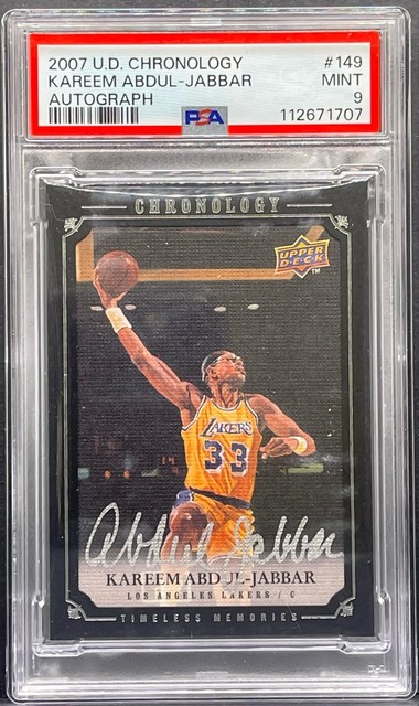 2007-08 Upper Deck Chronology Timeless Memories Kareem Abdul-Jabbar AUTO PSA 9