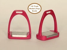 HORSING AROUND Traditional 1:9 Model Scale SPORT STIRRUPS Pink w/ Pewter Treads