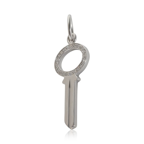 Tiffany & Co. Moderno Mini Llave Colgante En 18k Oro Blanco 0.05Ctw - Imagen 2 de 4