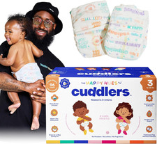 Happy Hues Cuddlers Disposable Diapers Size 3,16  28 Lbs  Baby Diapers with Shea B