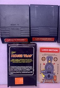 INTELLIVISION GAME LOT OF 5 DONKEY KONG  +BURGERTIME+MOUSE TRAP+L.N&rsquo;CHASE/LOCO-M