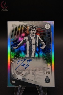 Rodrigo Mora Auto 2025-26 Topps Flagship UEFA Black White /75 FSA-AM