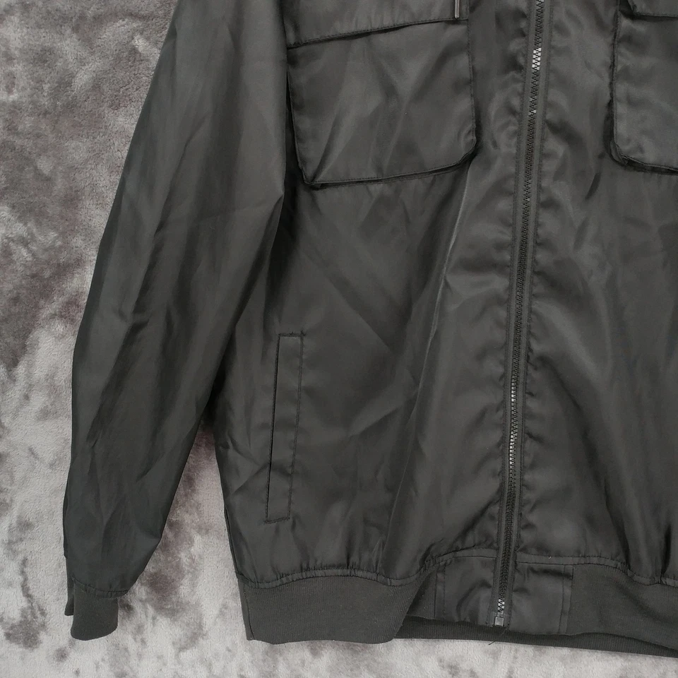 Chaqueta Ecko Unltd Con Capucha Cremallera Completa Estilo Satinado Poliéster Negra Para Hombre Grande Foto 4 de 4