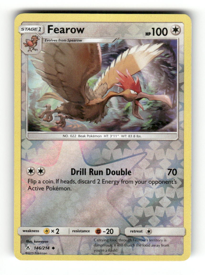 Fearow 146/214 Uncommon Unbroken Bonds Pokemon Reverse Holo LP kawayoo