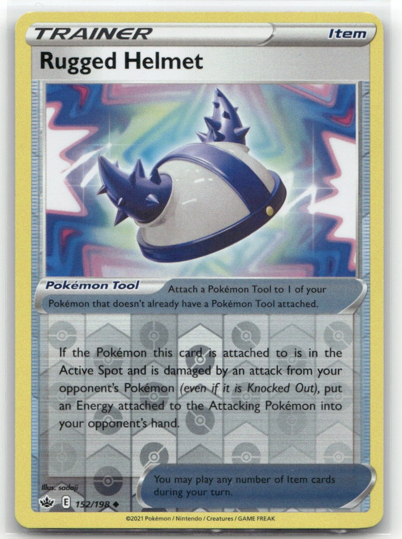 Pokemon Rugged Helmet 152/198 - SWSH06: Chilling Reign - Reverse Holofoil - Near