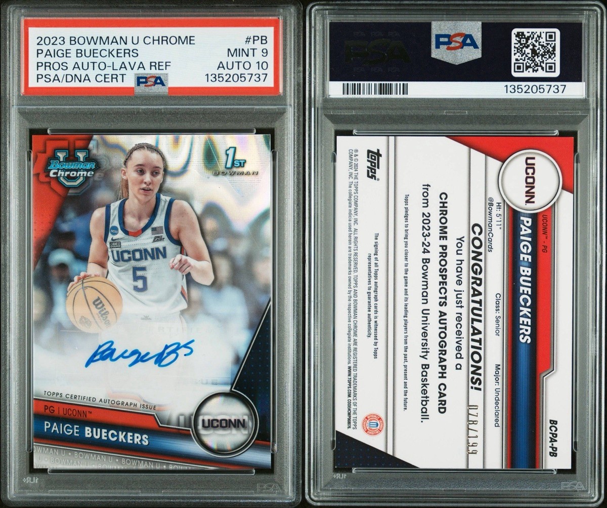 Paige Bueckers 2023 Bowman U Chrome Prospects Auto Lava /199 1st 
