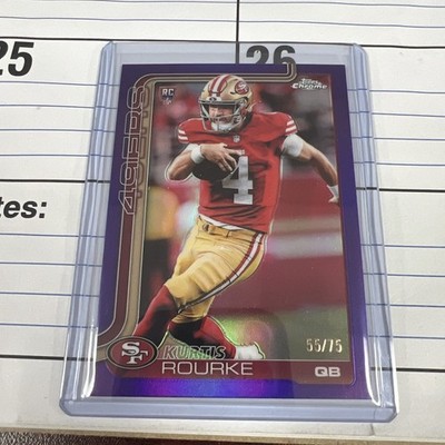 2025 Topps Chrome Kurtis Rourke Purple Refractor. /75 (RC) San Francisco 49ers