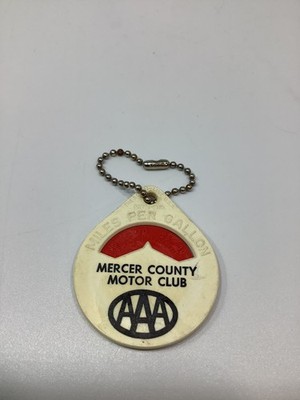 Vintage AAA Mercer County Motor Club Miles Per Gallon Calculator Keychain 