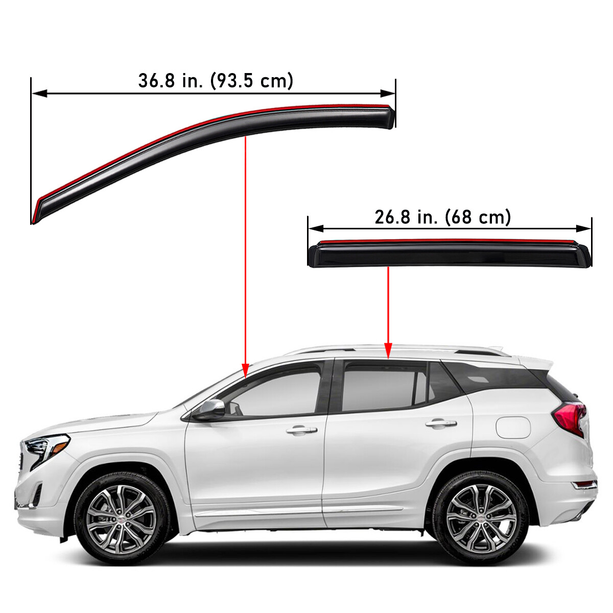 Deflecteurs D'air Et Pare-soleil Pour GMC Terrain 2018-2024 - Lot De 4