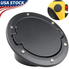 Car Fuel Filler Door Tank Gas Lid Cap Cover for 1996-2006 Jeep Wrangler TJ Black