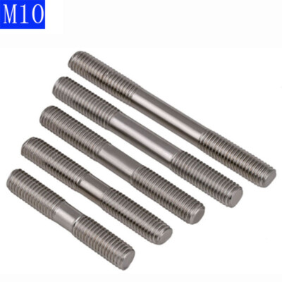M10*30-250mm Metric 304 Stainless Steel Double End Threaded Stud Bolts Screw Rod