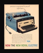 1960 Blue Electric Royal Typewriter Vintage Magazine Print Ad thumbnail