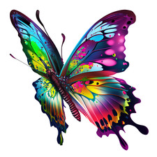 4 adesivi auto sticker farfalla neon sticker