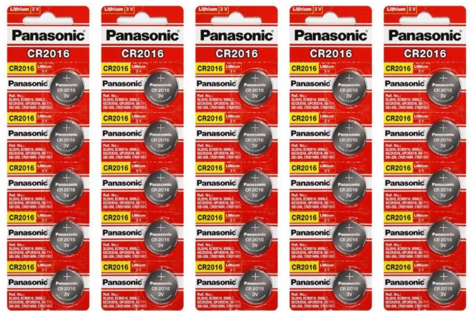 100 x PANASONIC CR2016 CR2016 ECR2016 CÉLULA DE MOEDA DE LÍTIO Botão Bateria Expira 2025  - Imagem 2 de 4