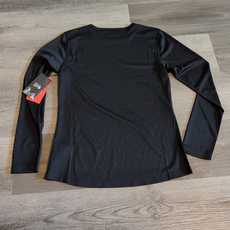 NUEVO CON ETIQUETAS Mountain Hardwear Mujeres Wicked Tech Camisa Manga Larga XS Negra Capa Base Foto 3 de 4