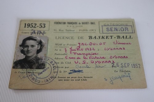 Fédération Française de basket-ball - Licence - vieux papier - Imagen 1 de 2
