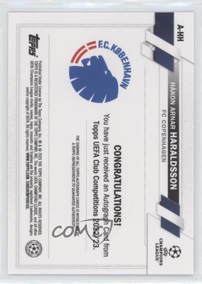 2022-23 Topps UEFA Club Competitions Hakon Arnar Haraldsson Hákon Rookie Auto RC