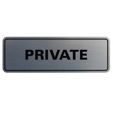 Standard Private Door/Wall Sign - Silver - Large