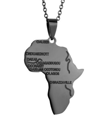 Black Africa Map Necklace Pendant Chain Rasta Reggae African UK Seller ...