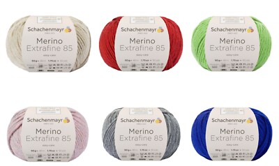 50g Schachenmayr Merino Extrafine 85 Merinowolle Wolle Stricken Häkeln ABVERKAUF