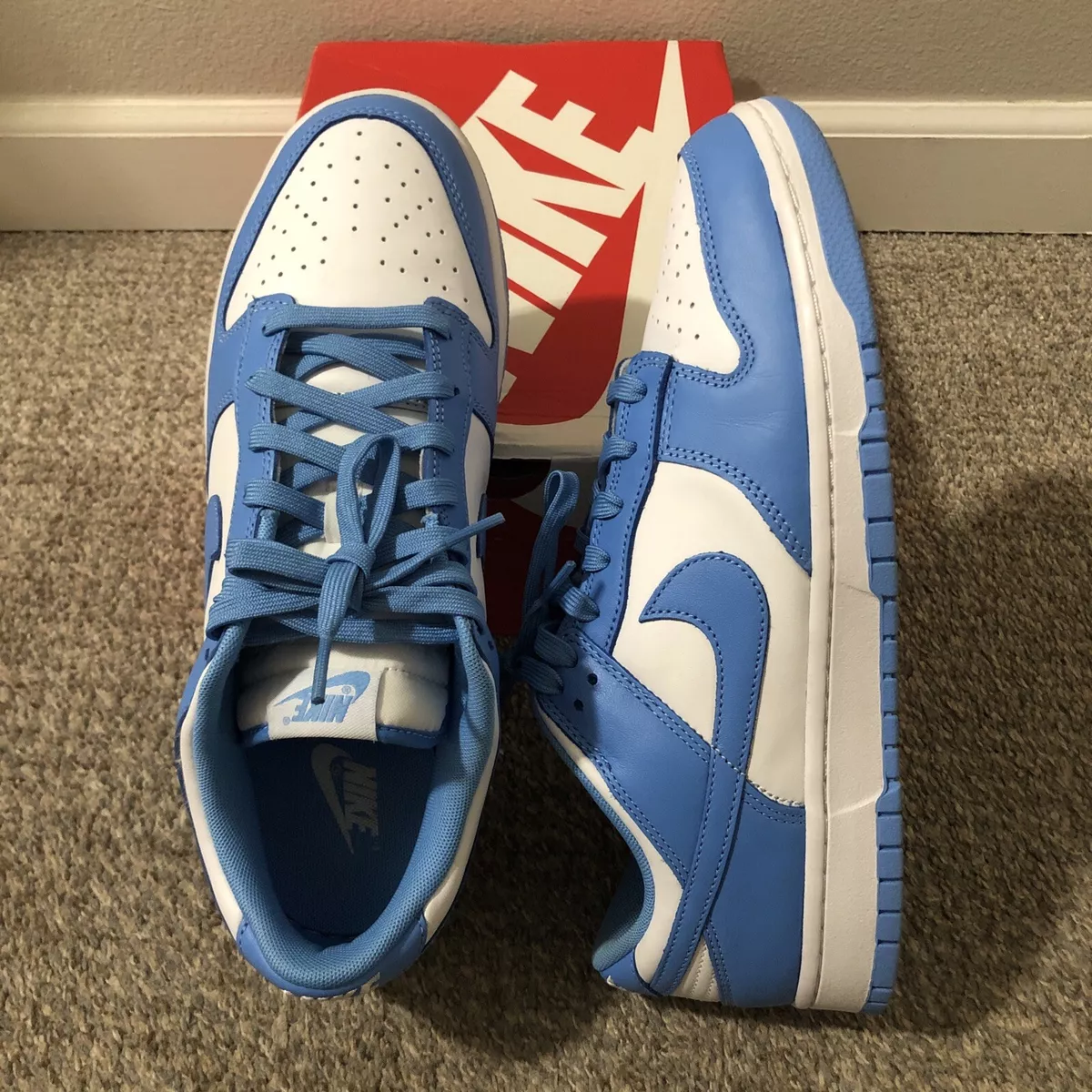 NIKE DUNK LOW RETRO UNC UNIVERSITY BLUE (2021) SIZE 12 MEN DD1391-102