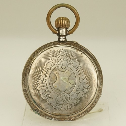 Rare! SILVER Pocket Watch Mechanical Collectible time piece jewelry jewellery - Afbeelding 2 van 8