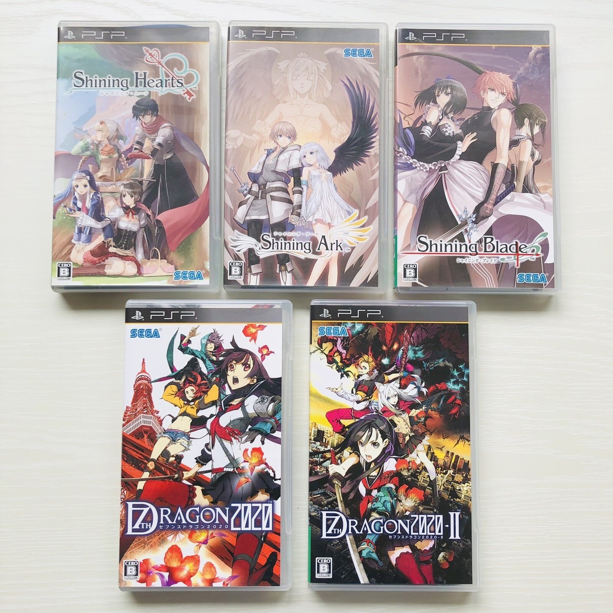 PSP Shining Hearts Ark Blade 7th Dragon 2020 I II set of 5 games