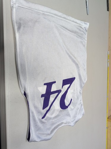 YMCA Junior Lakers Reversible Jersey #24 Purple Yellow White Youth Size Medium - Picture 8 of 11