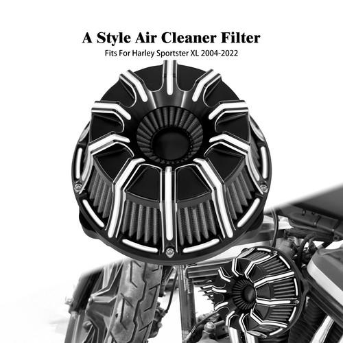 Black Inverted CNC Air Cleaner Intake Filter For Harley Sportster XL 883XL 04-22