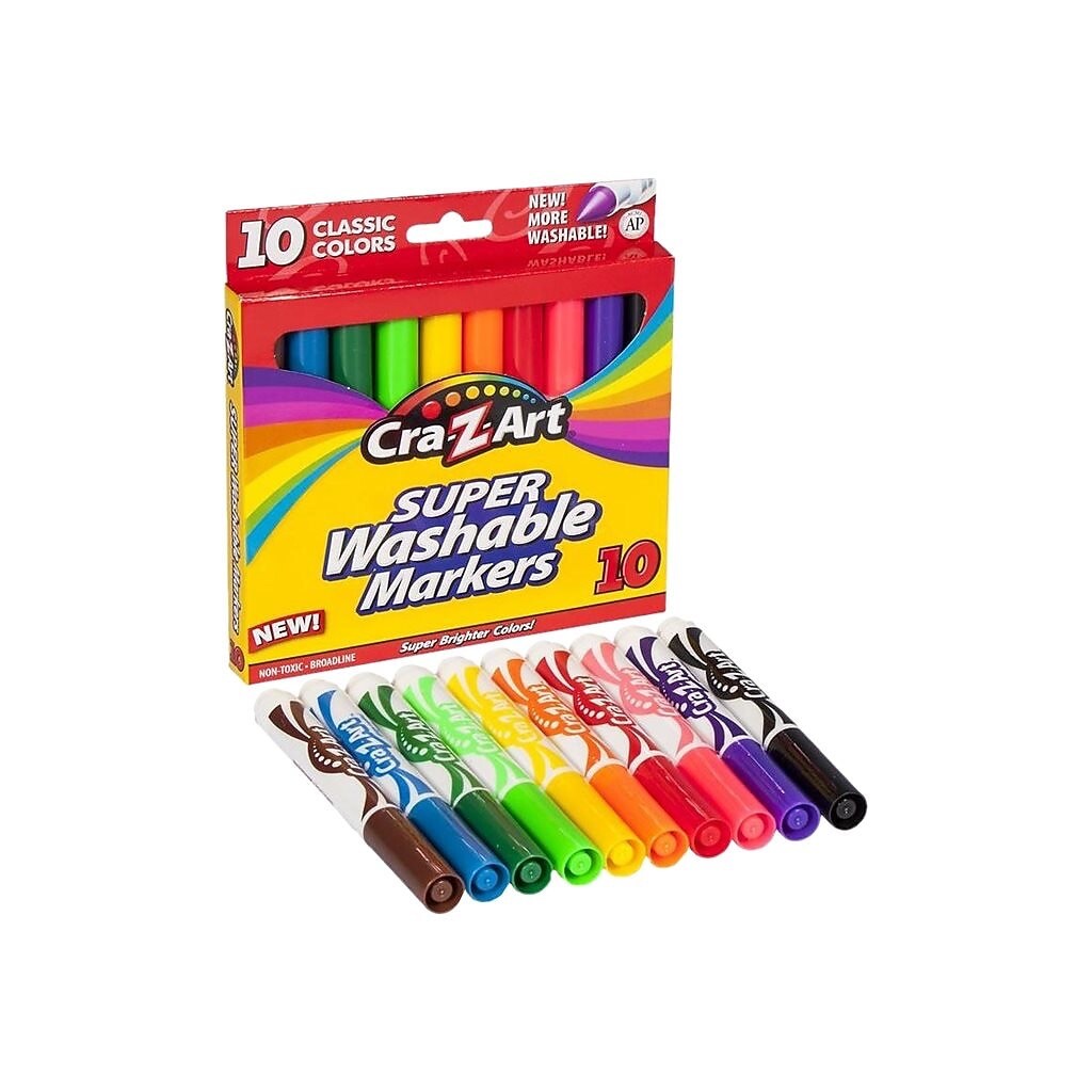 ☆CRAL☆ Cra-Z-Art Washable Broadline Markers, Set of 10