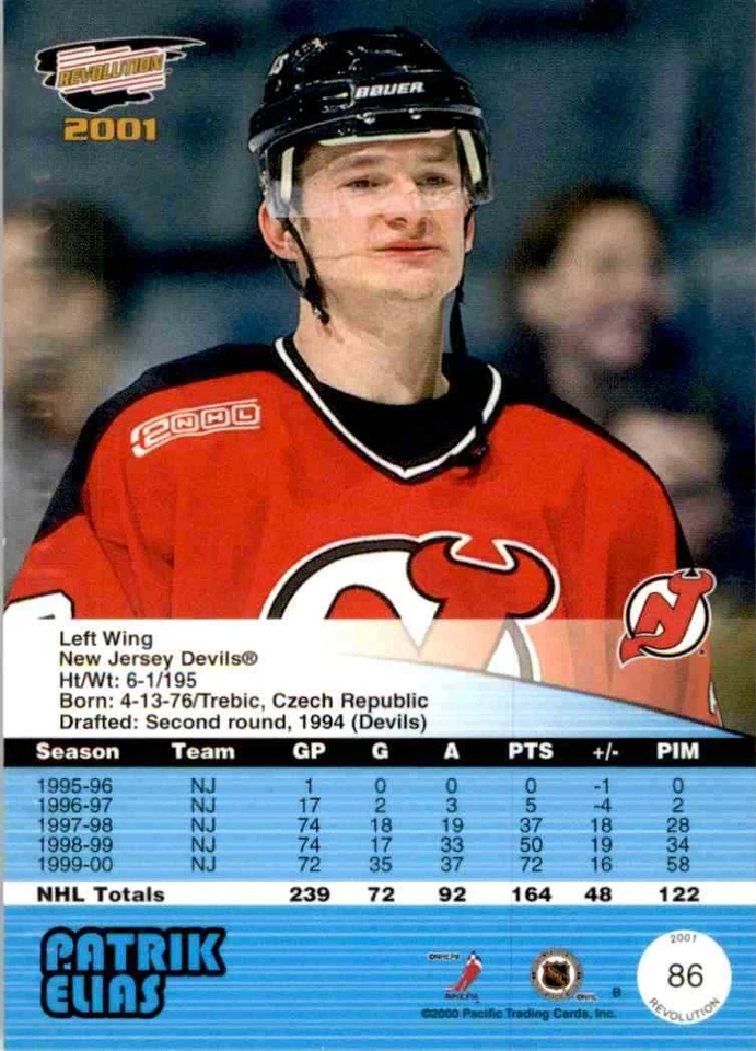 2000-01 Pacific Revolution Patrik Elias #86 - Image 2 of 2