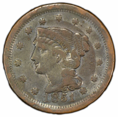 1851-P Large Cent — photo from the most recent tracked eBay sale