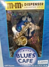 Imagen de M & M Candy Dispenser Blues Cafe 10" Sax Player Limited Edition/Collectible new