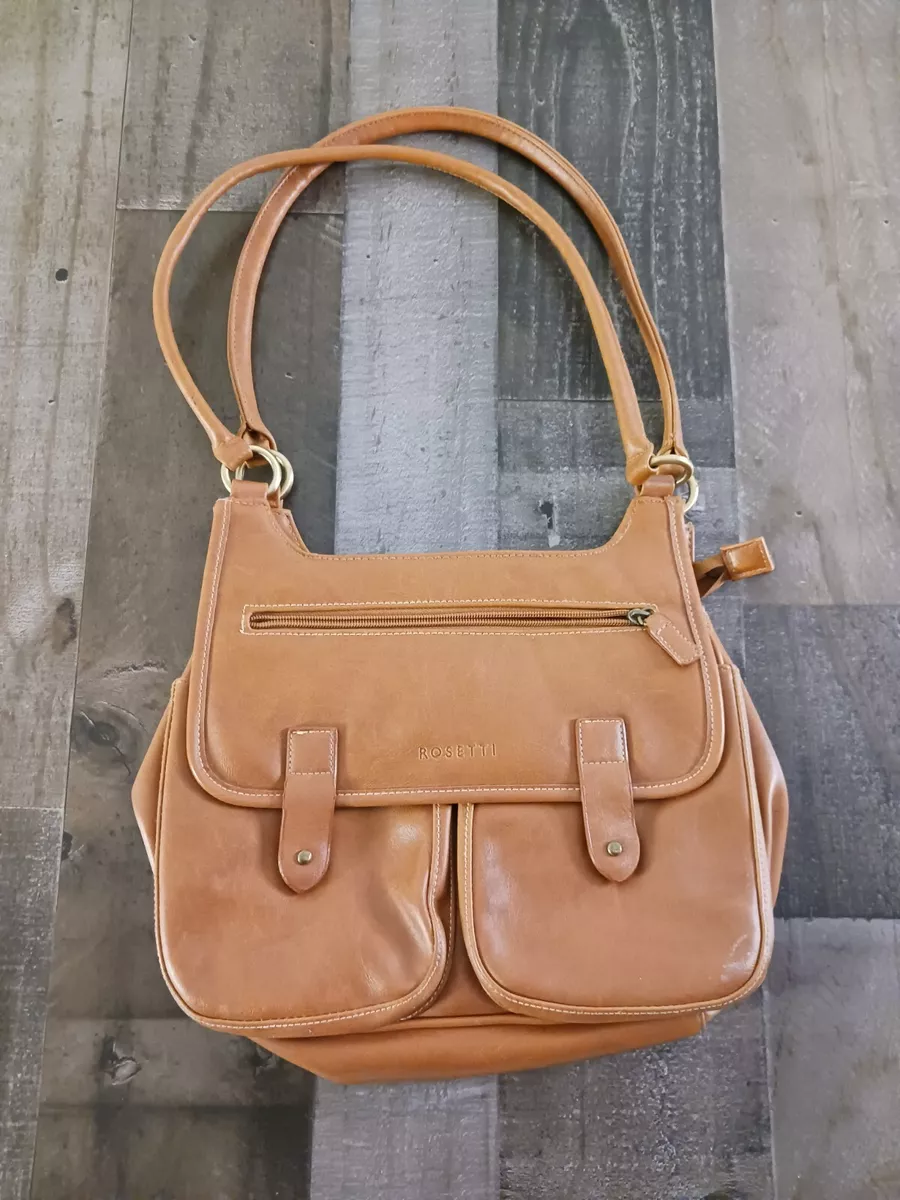 Vintage Tan & Brown Rosetti Leather Bag — Noble Mode Studio