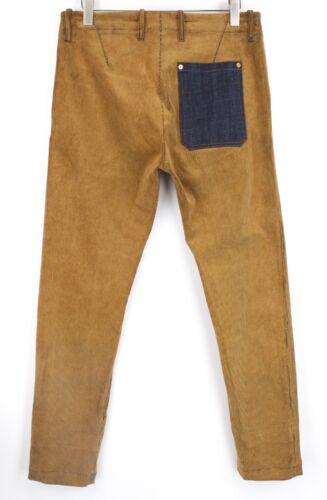 Replay W33/L32 Men's Brown Cotton Stretch Regular Velvet Casual Pants - Picture 1 of 9