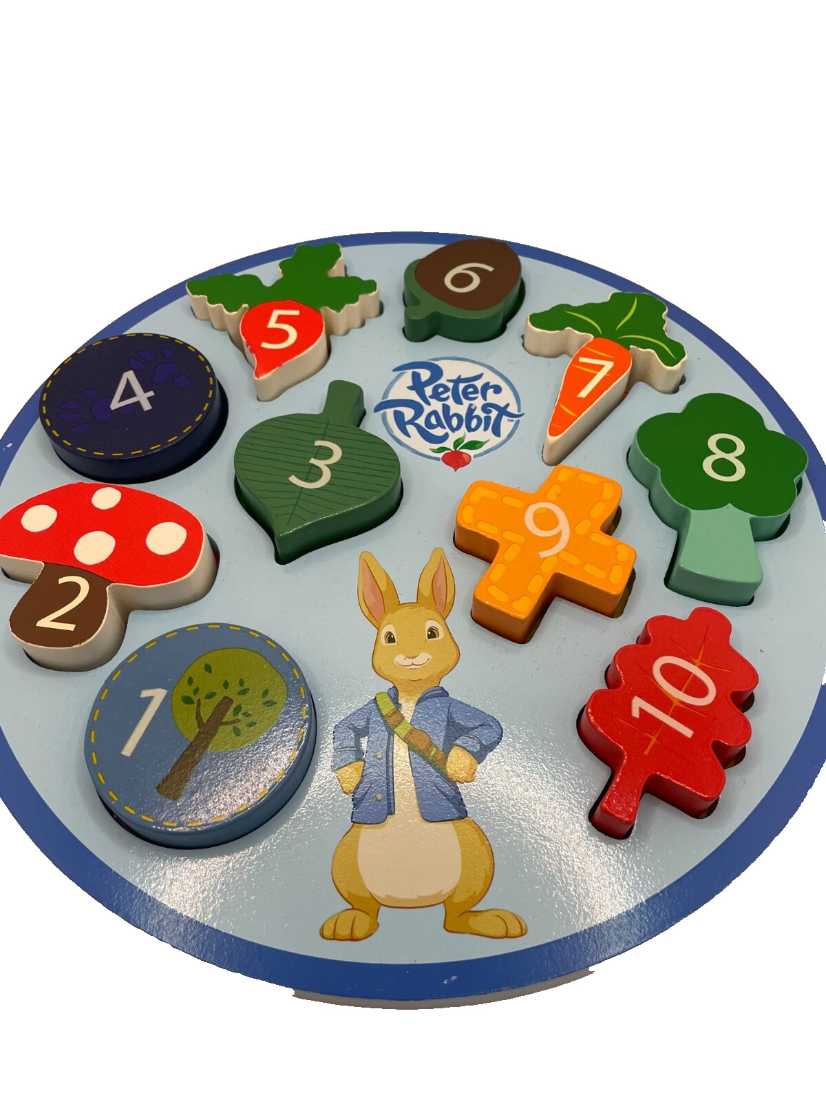 Peter Rabbit Counting Puzzle Toy Suitable Age 2 - 4 Years Wooden Toy