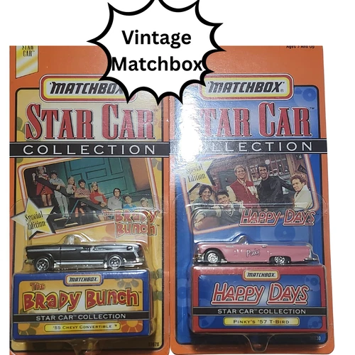 🔥 Vintage 1998 MATCHBOX STAR CAR COLLECTION BRADY BUNCH & HAPPY DAYS🔥