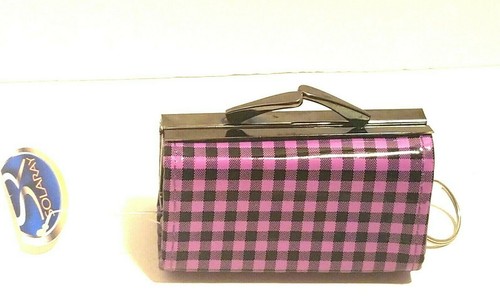 Solaray Llavero Cartera Lápiz labial 3 1/4""x2 x 1,5"" Púrpura a Cuadros - Imagen 12 de 12