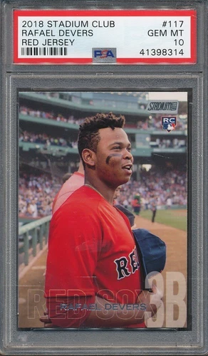 2018 Stadium Club Rafael Devers Variation Jersey SP RC #117 PSA 10 Gem Mint