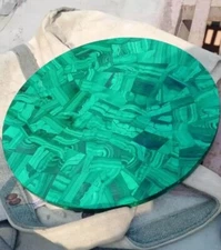 12" Malachite Stone Center Table Top Green Marble Countertop Desk Home Interior