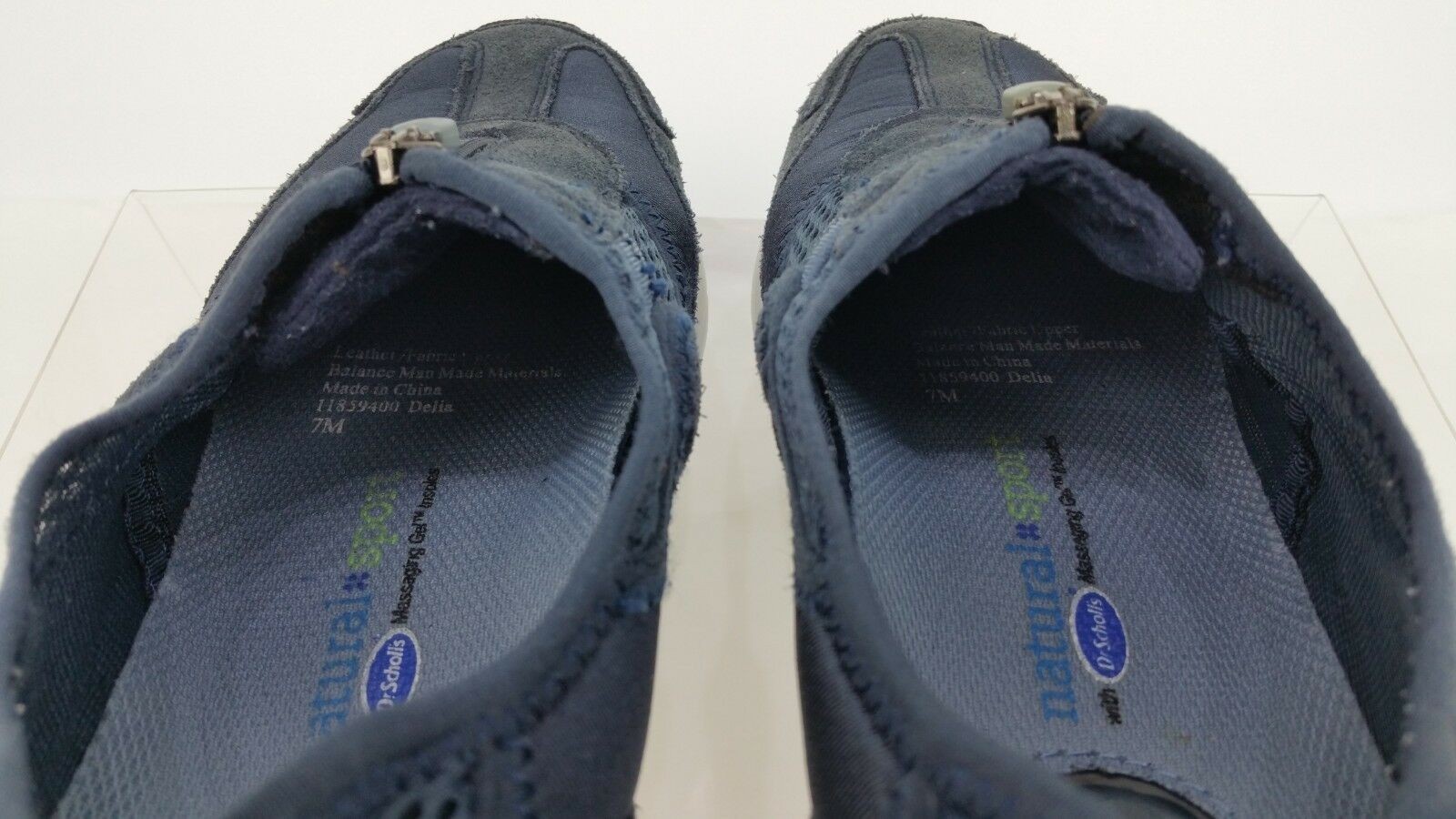 Dr. Scholl's Natural Sport Navy Suede Mesh Sneaker Ca… Gem