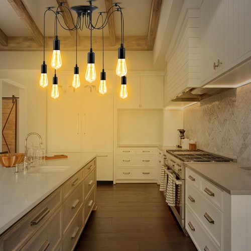 DIY 4/6/8/10 Heads Ceiling Light Simple Pendant Light Edison Chandelier Vintage - Picture 15 of 29