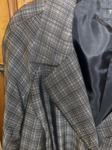 Talbot’s Size 18W Black White Tiny Check Rayon/Cotton/Linen Lined Jacket Blazer - Picture 3 of 14