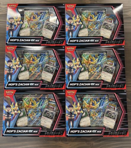 Pokemon Hop's Zacian EX Collection Box CASE (6 Boxes) Brand New Factory Sealed